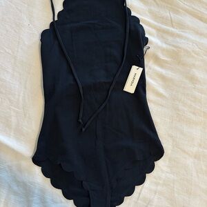 Black Scalloped Swimsuit